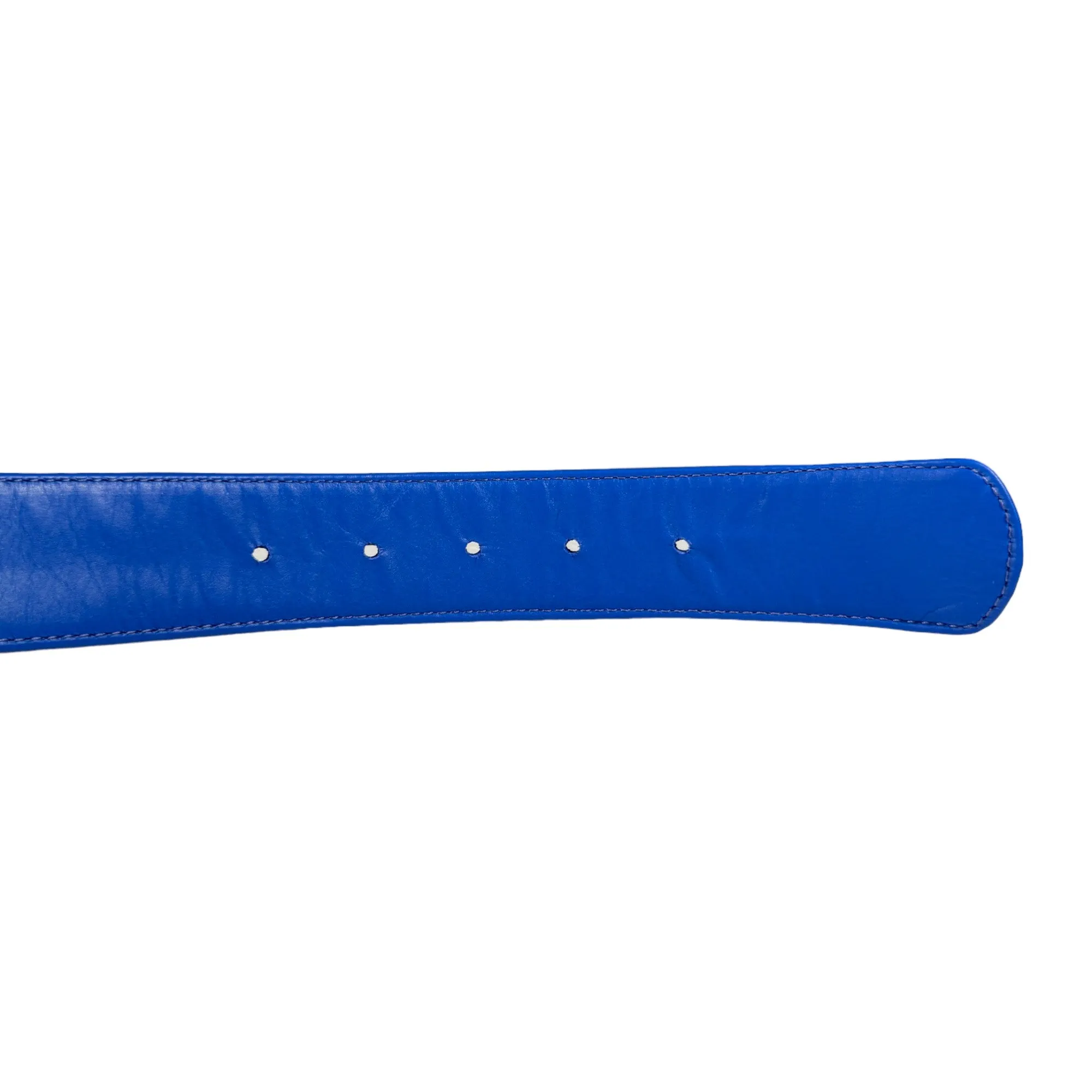 Blue Leather Belt Strap