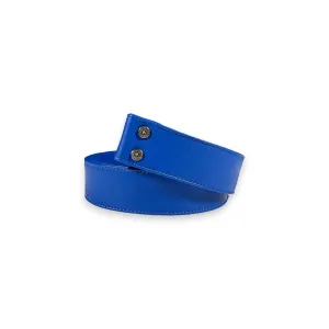 Blue Leather Belt Strap