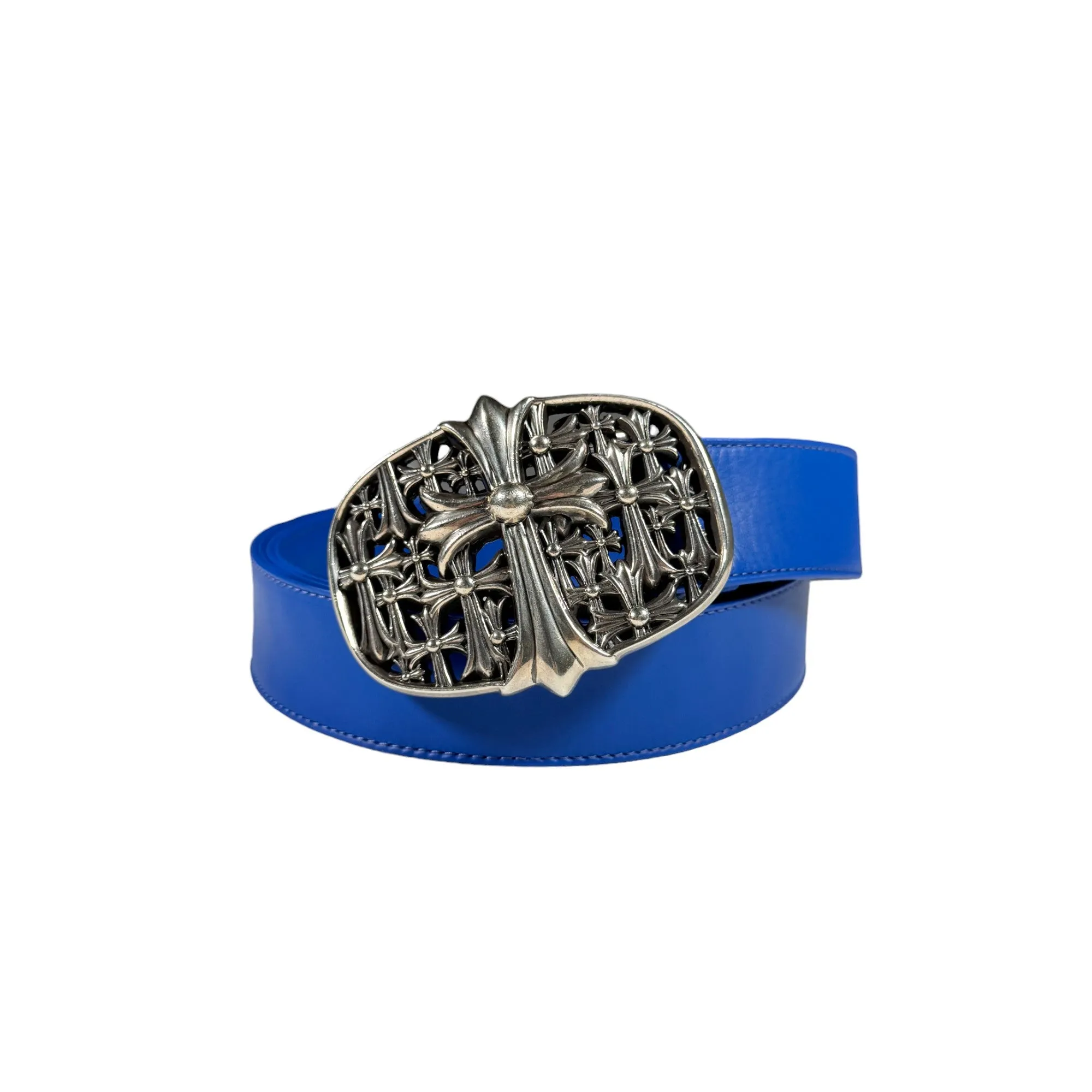 Blue Leather Belt Strap