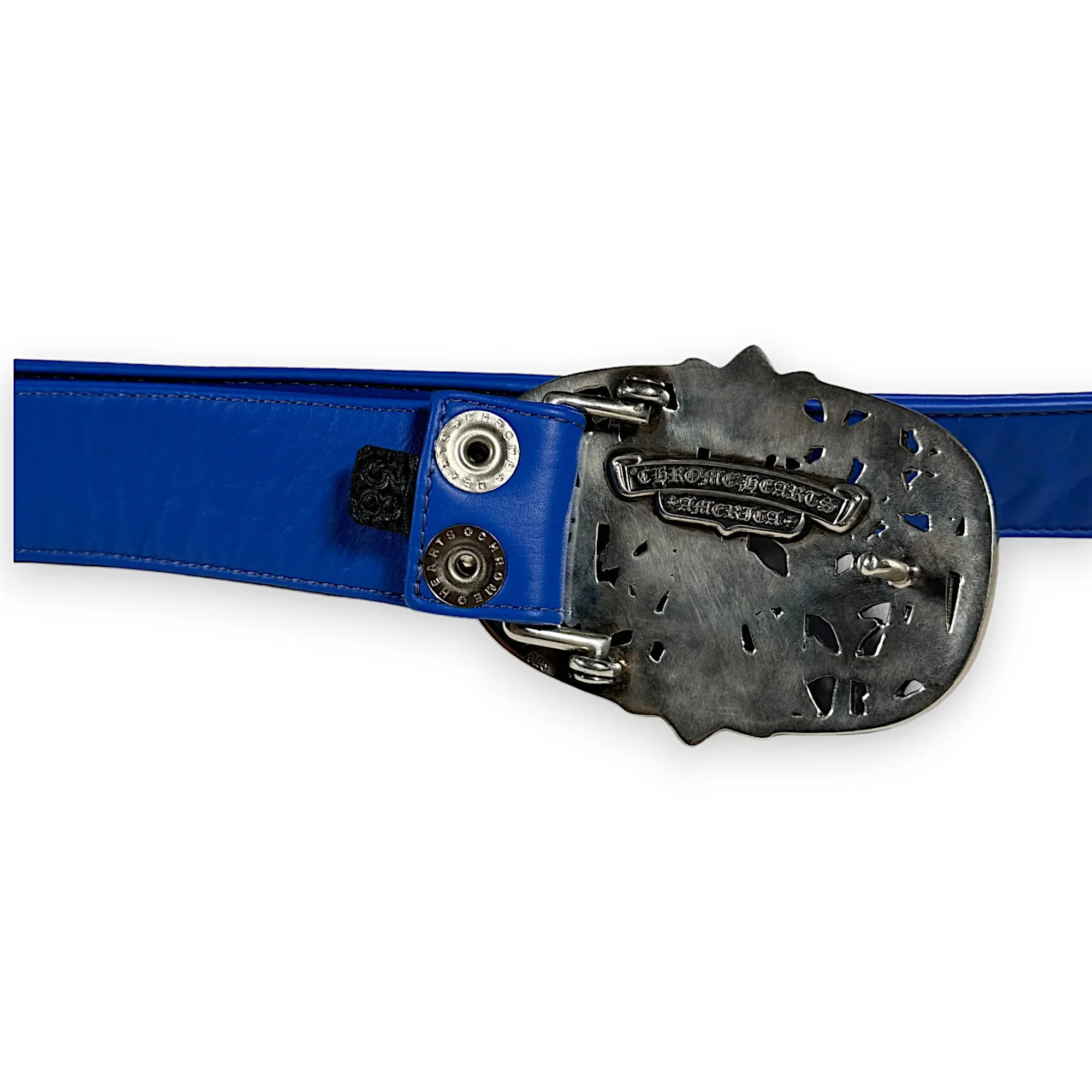 Blue Leather Belt Strap