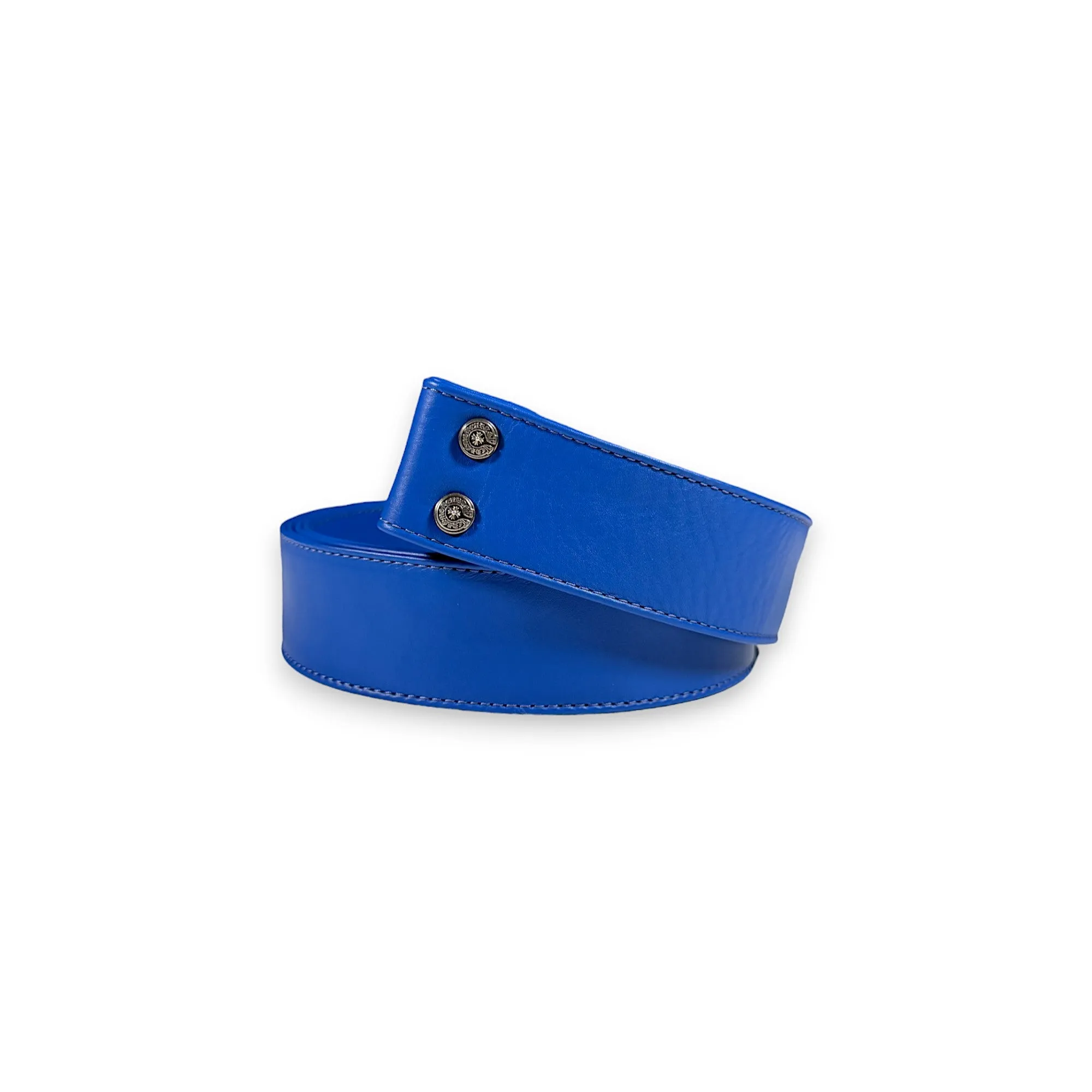 Blue Leather Belt Strap
