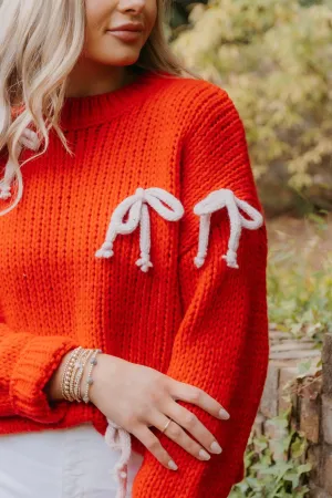 Brooke Bow Detail Chunky Knit Sweater