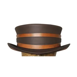 Brown Strap Leather Top Hat