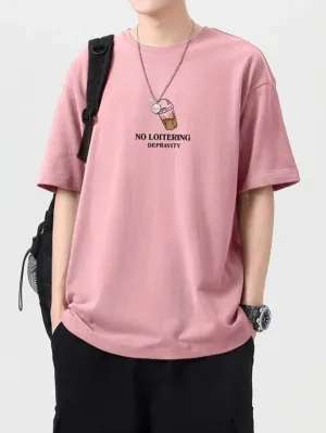 Cotton Half Sleeves Round Neck T-Shirt for Men (Peach)