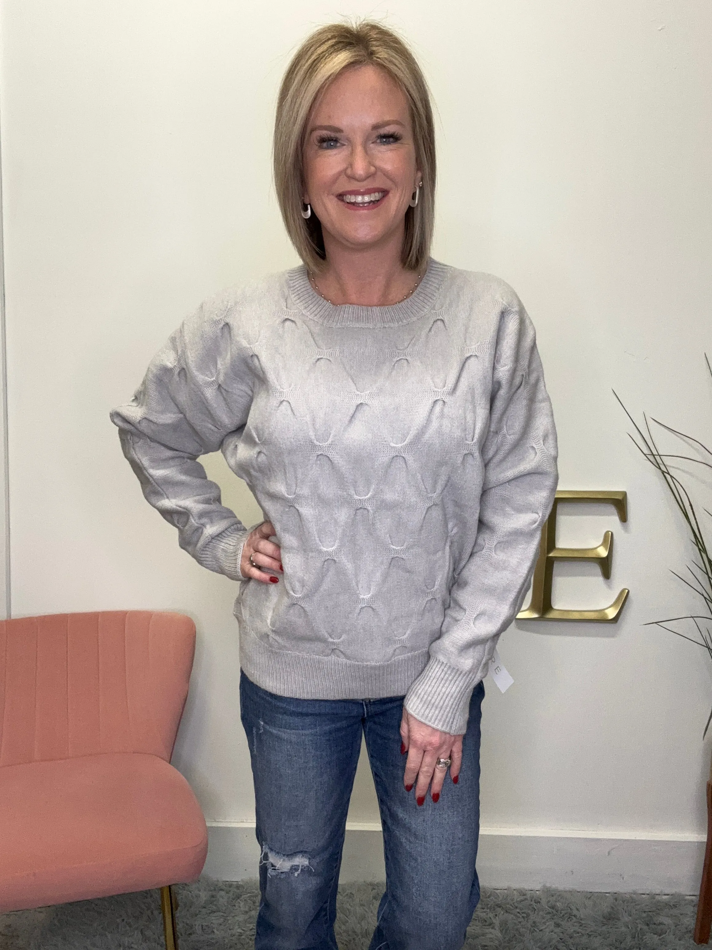 Cozy Waffle Contrast Sweater