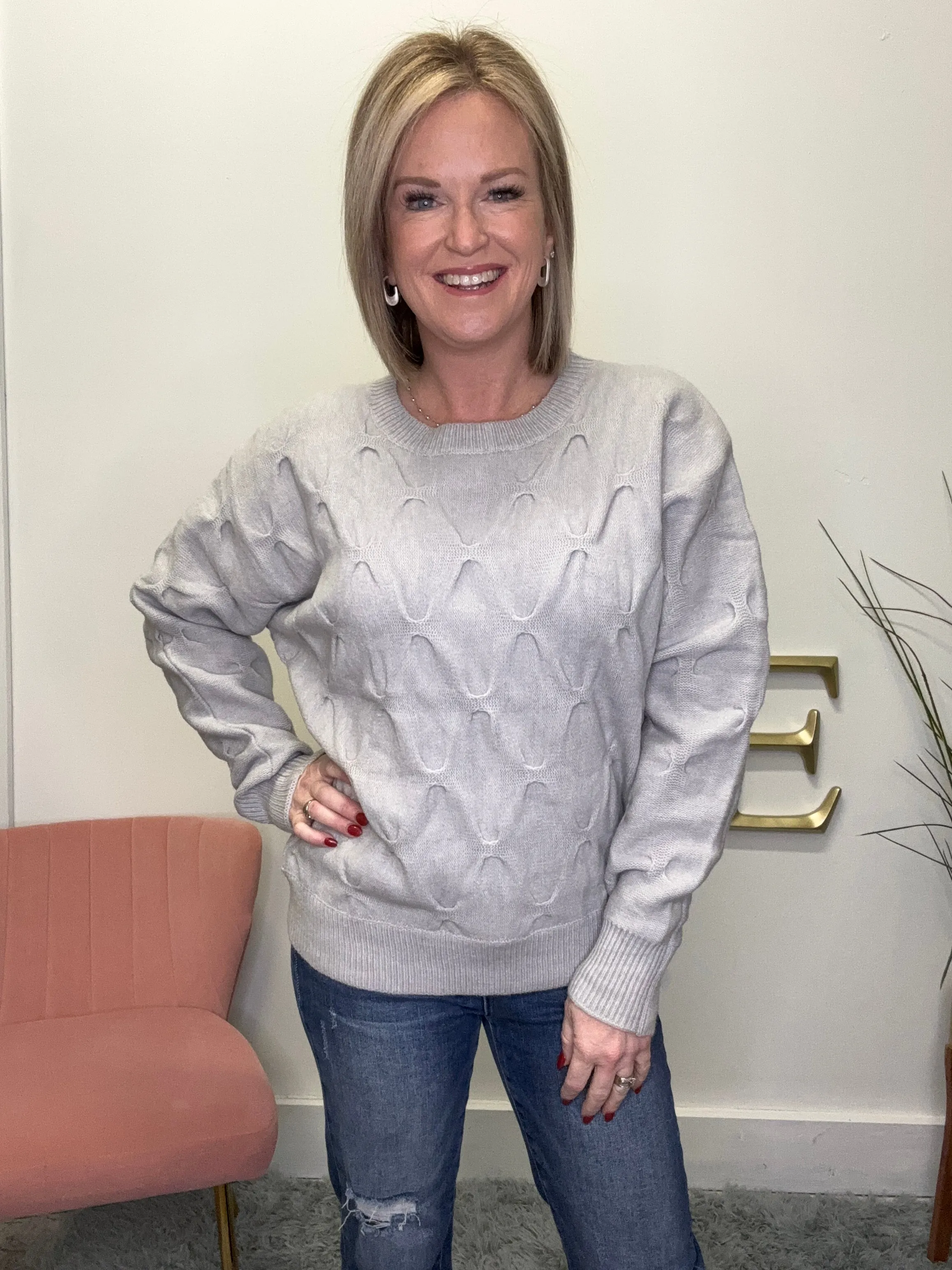 Cozy Waffle Contrast Sweater