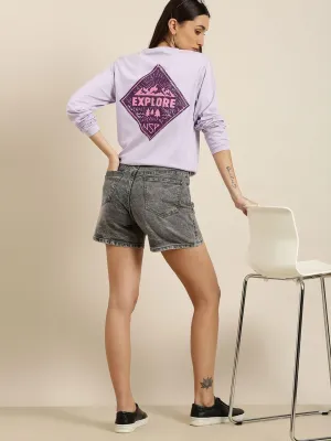 Dillinger Women's Lavender Graphic Oversized T-Shirt