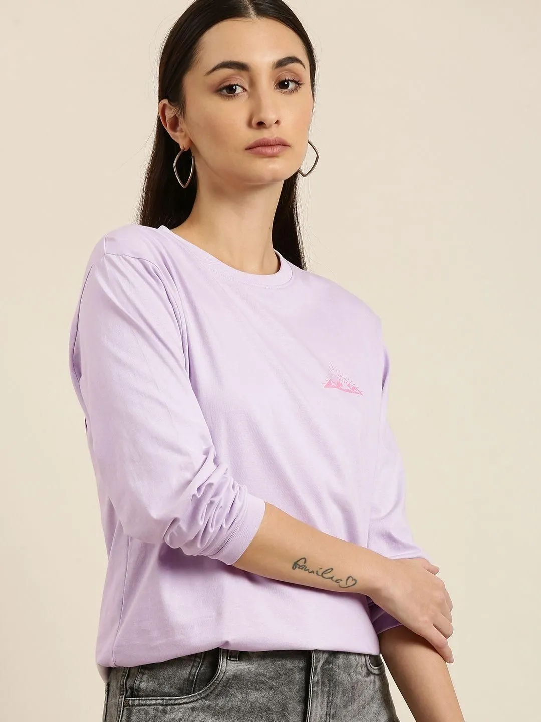 Dillinger Women's Lavender Graphic Oversized T-Shirt