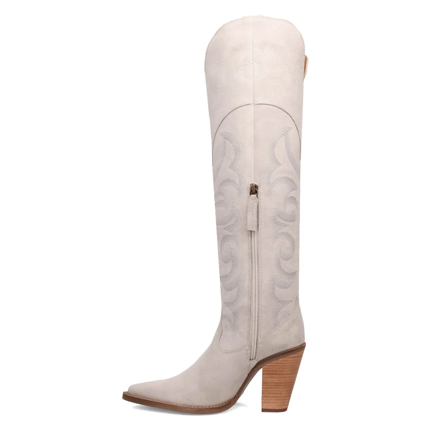 Dingo Womens Primadonna White Suede Cowboy Boots
