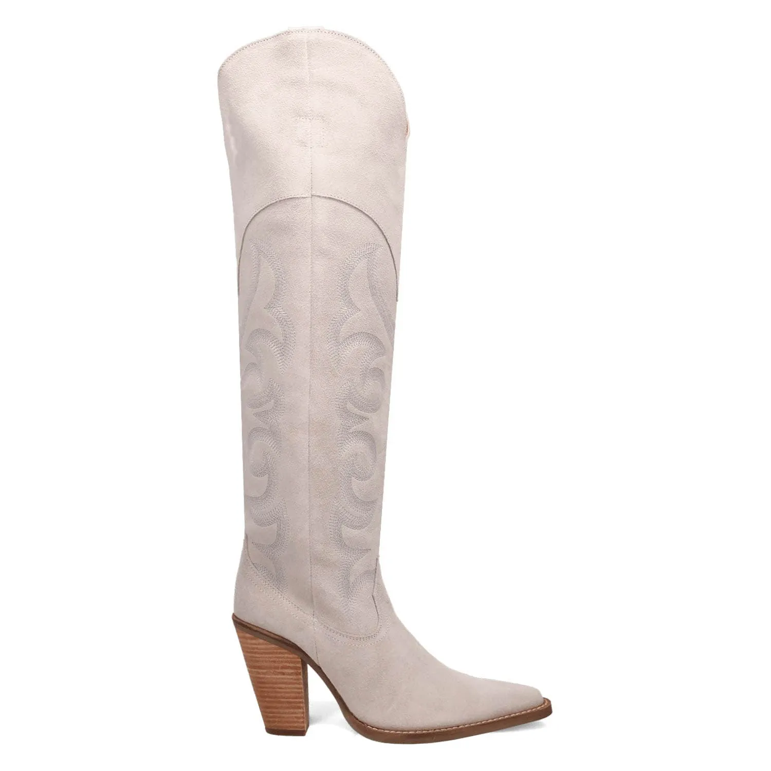 Dingo Womens Primadonna White Suede Cowboy Boots
