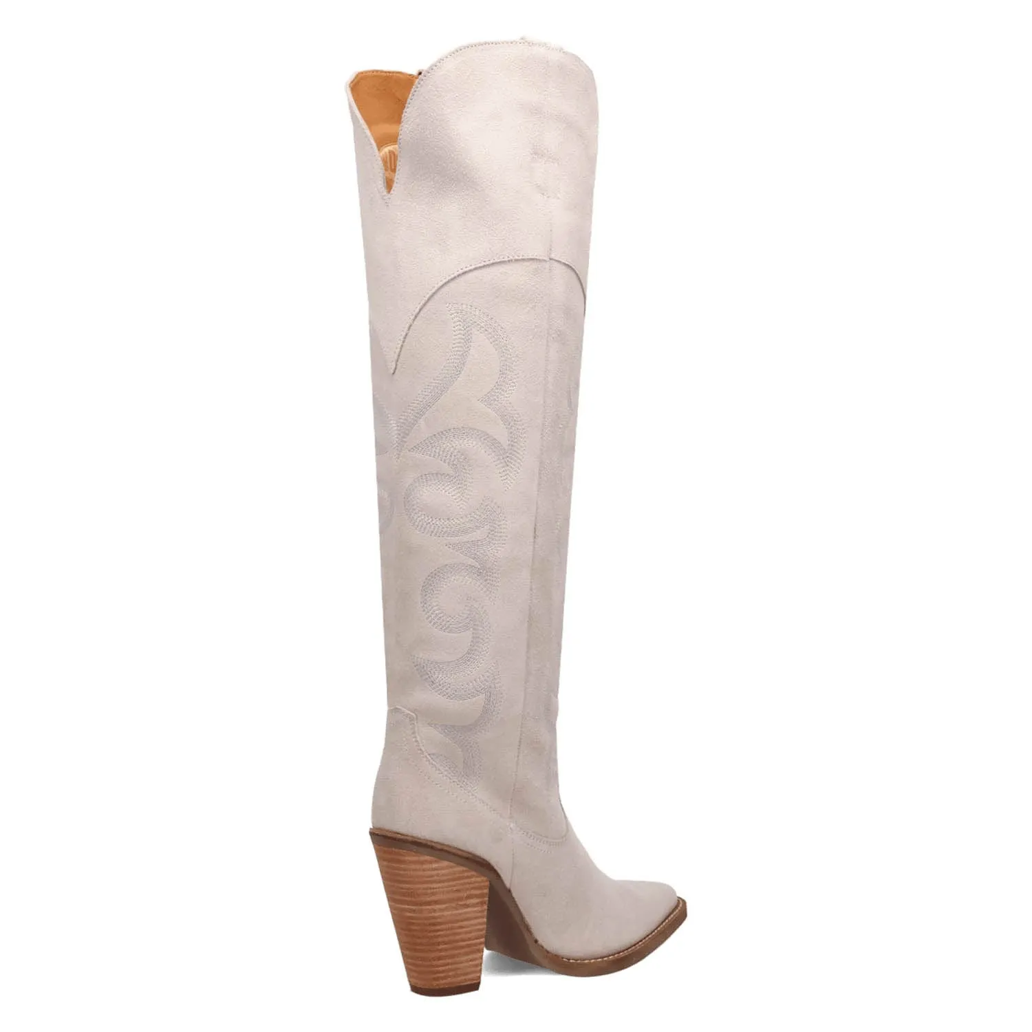 Dingo Womens Primadonna White Suede Cowboy Boots