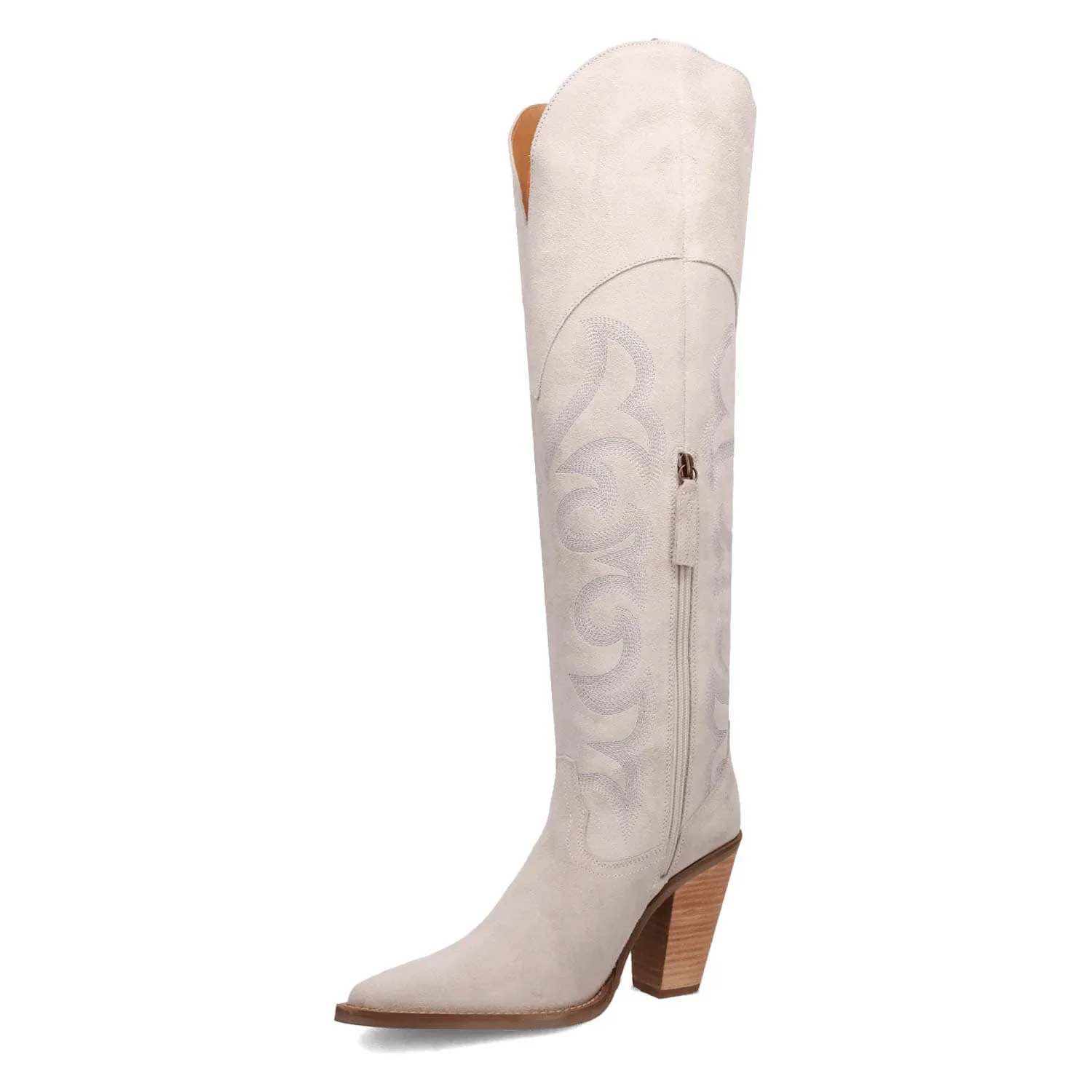 Dingo Womens Primadonna White Suede Cowboy Boots