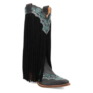 Dingo Womens Tequila Sunrise Black Suede Cowboy Boots