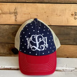 Embroidered Monogram Americana Hat