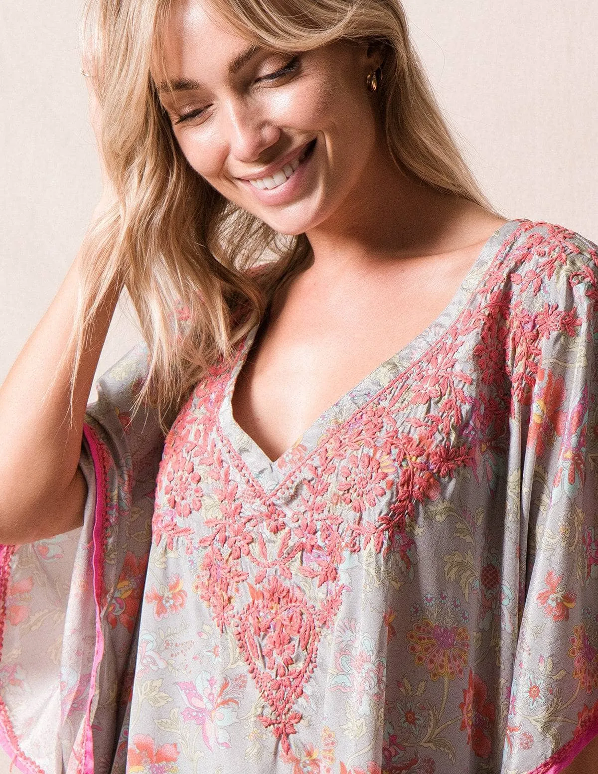 Fair Trade Flowy Tunic - Morning Mist