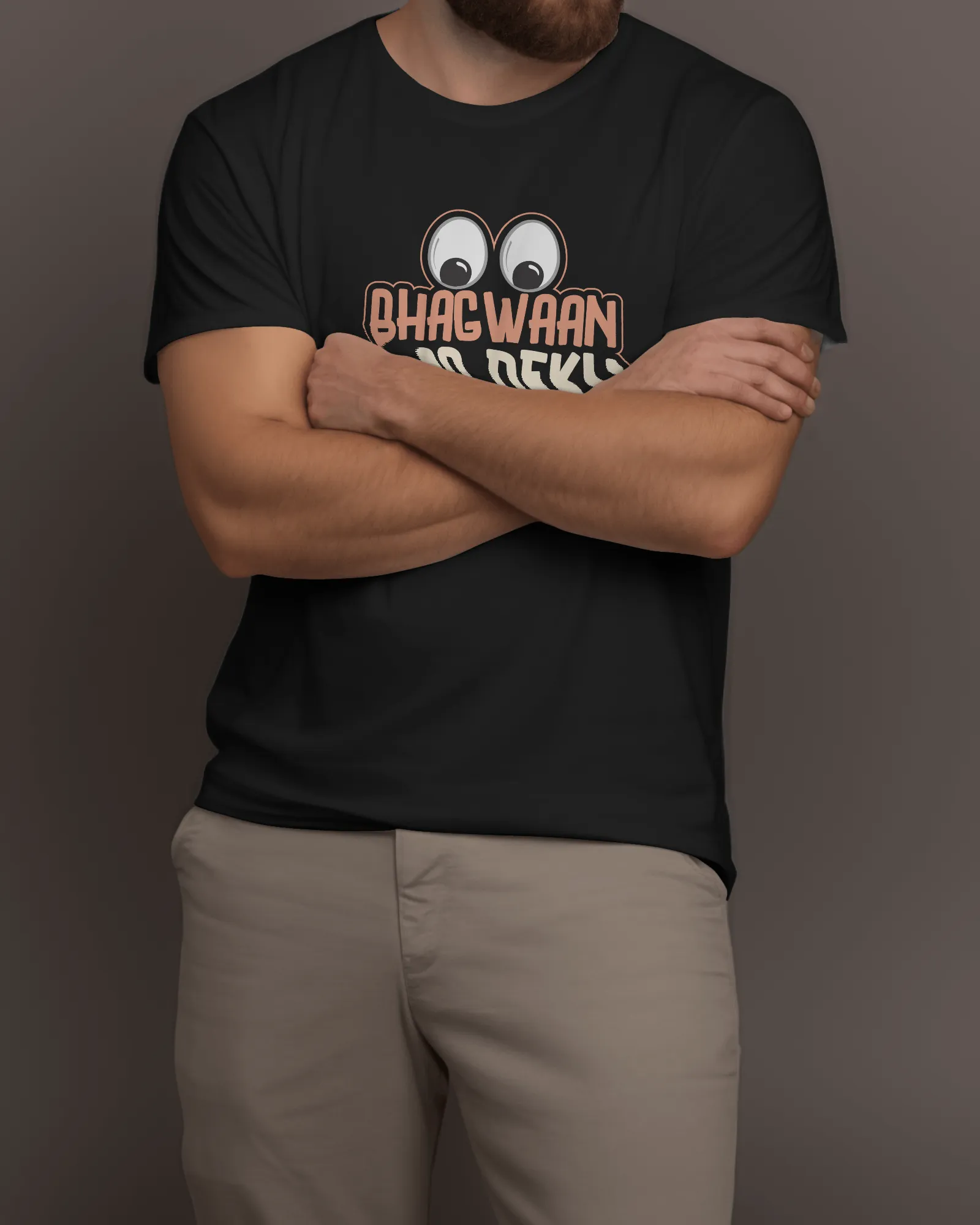 Half Sleeves Men T-Shirt - Bhagwaan Sab Dekh Raha Hai