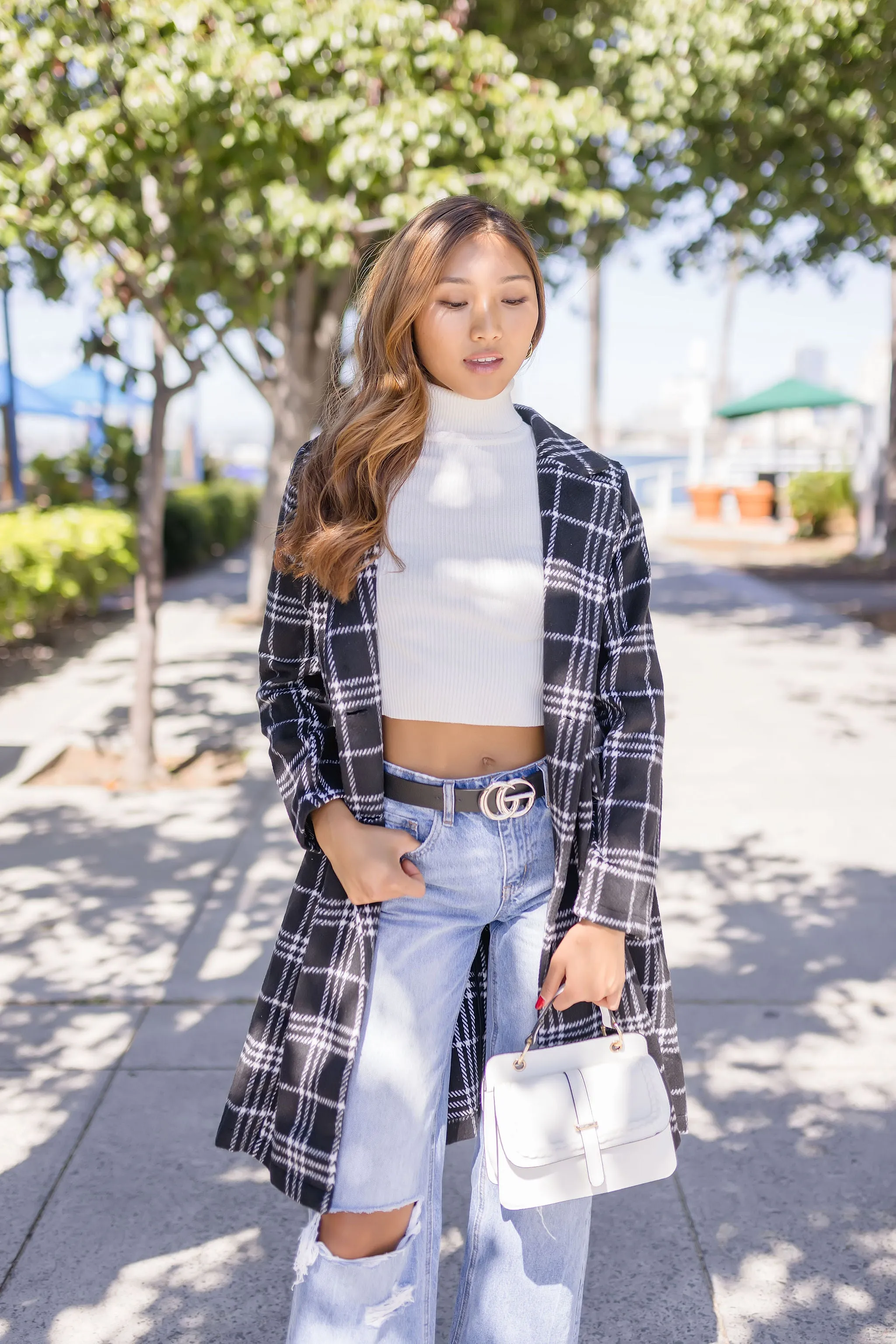 Kendra Logo Buckle Belt Black
