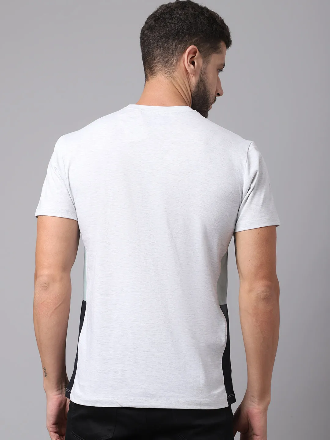 Men Grey Melange T-Shirt