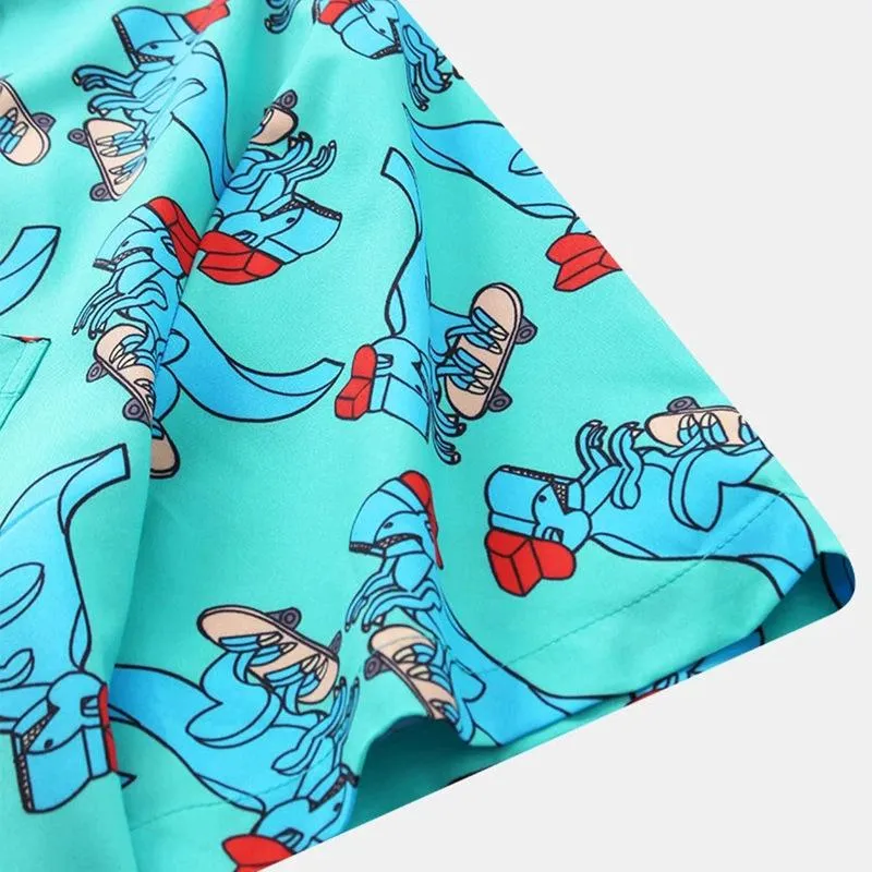 Men'S Cartoon Printed Casual Shirt
