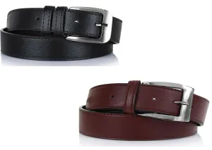 (Pack of 2) Men's Faux Leather Formal and Stylish Belt
