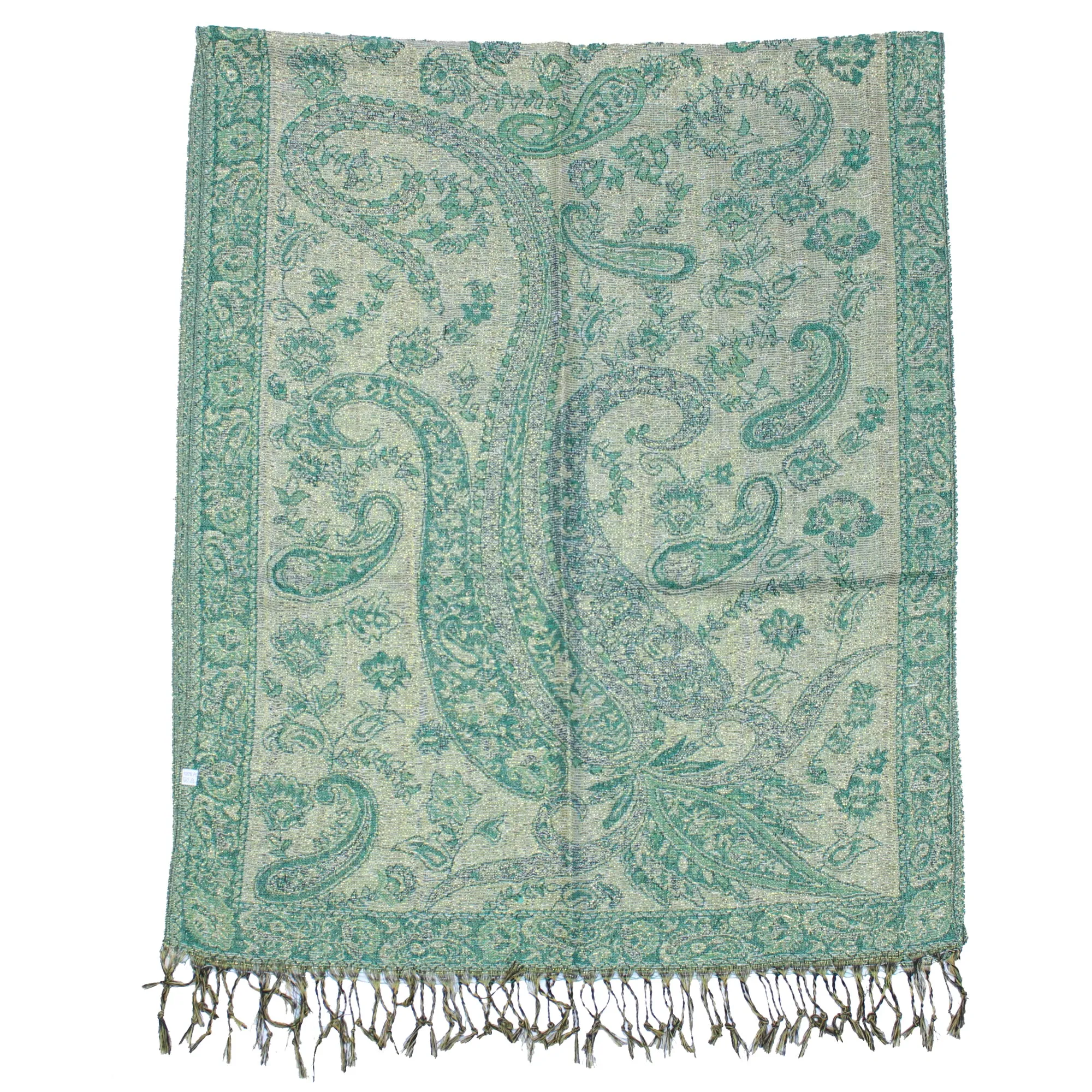 Reversible Paisley Print with Inverted Colours Pashmina with Tassels