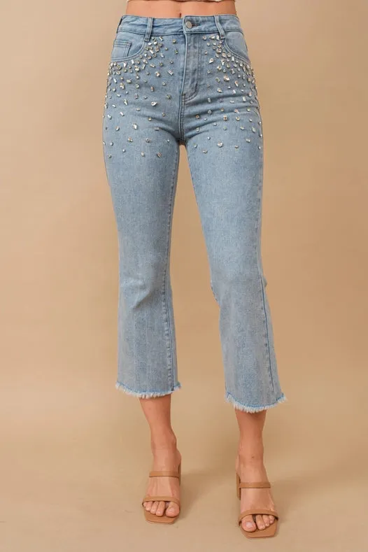 Rhinestone Denim Jeans