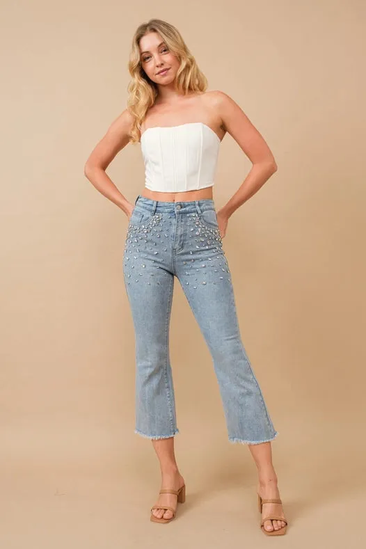 Rhinestone Denim Jeans