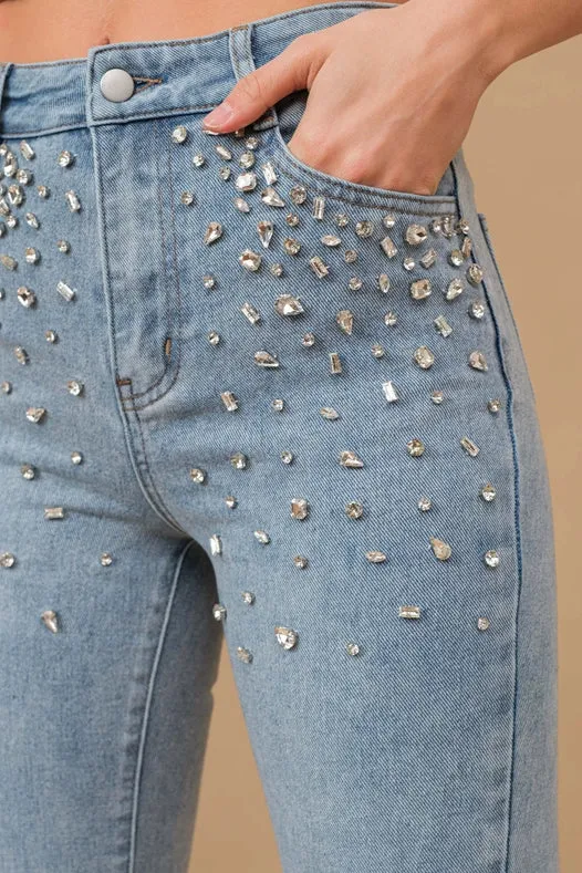 Rhinestone Denim Jeans