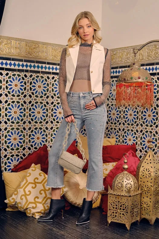 Rhinestone Denim Jeans