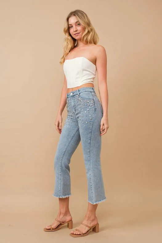 Rhinestone Denim Jeans