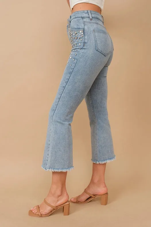 Rhinestone Denim Jeans