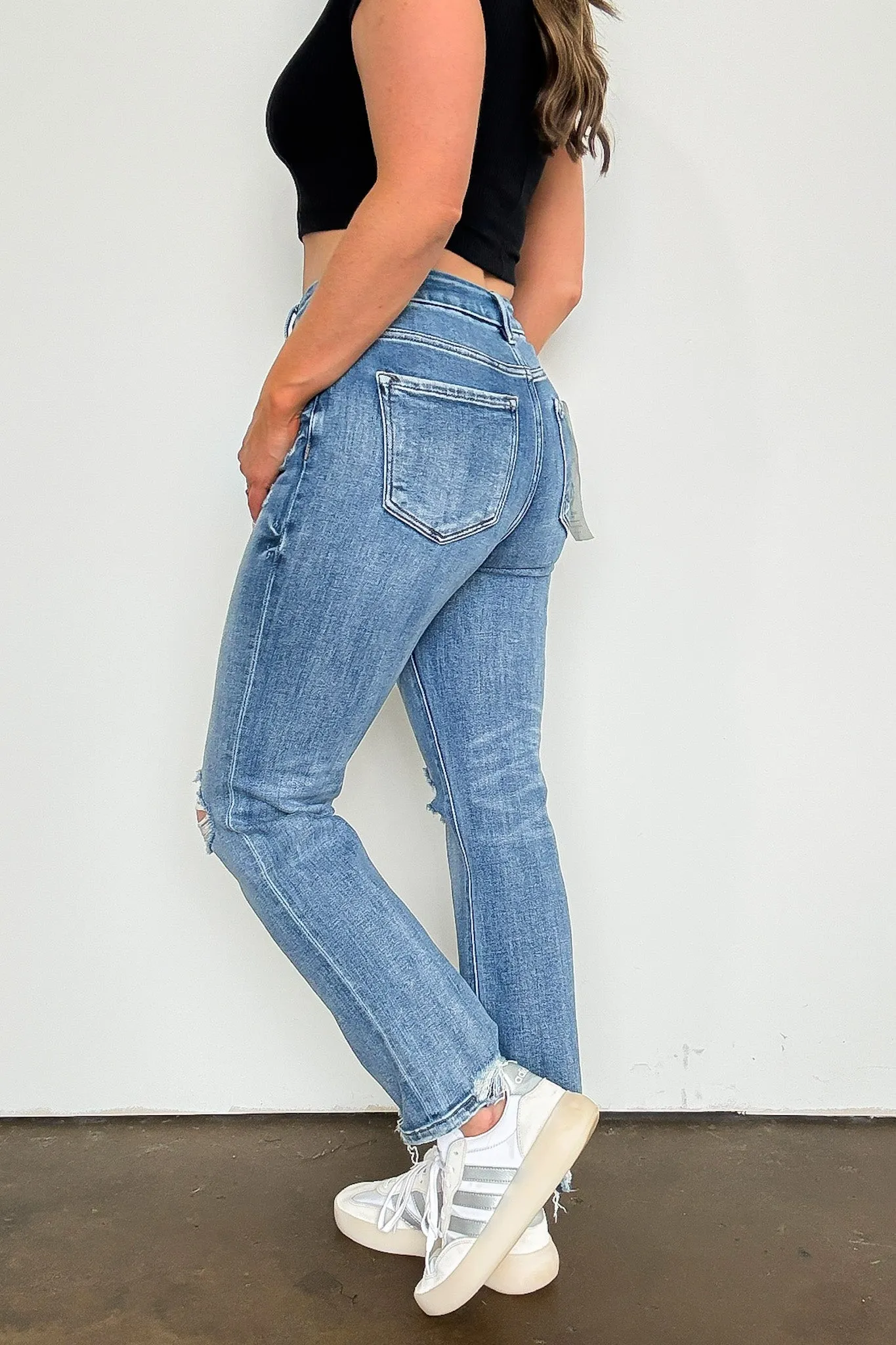 Sleek Horizons High Rise Crop Straight Jeans