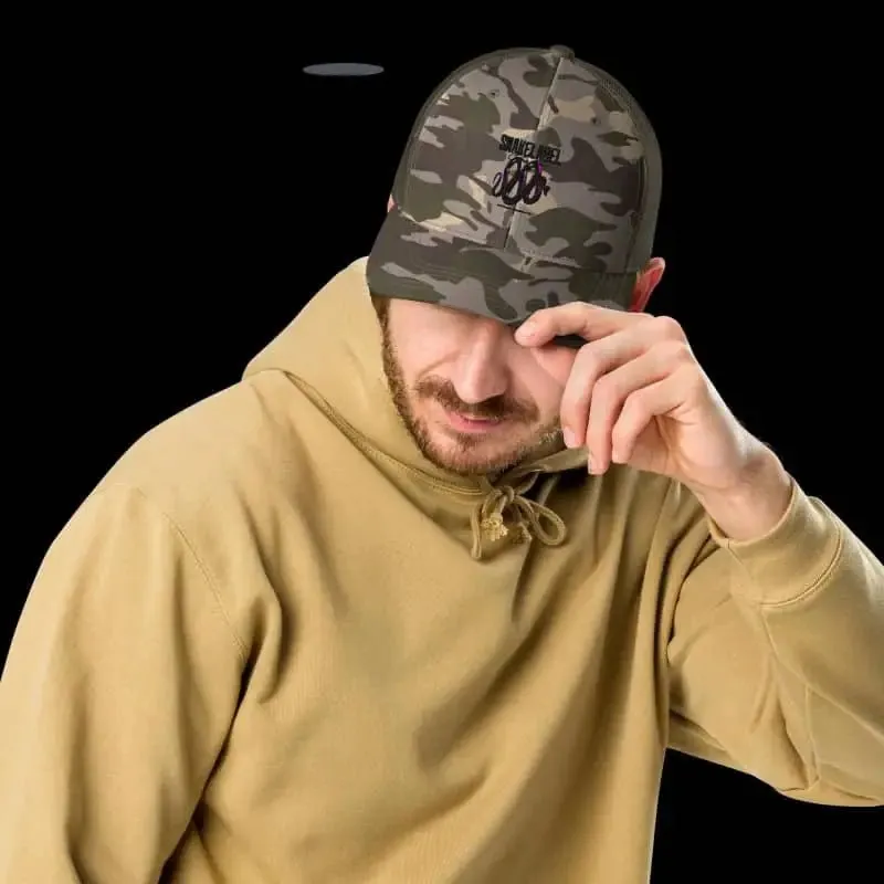 Snake Camouflage Trucker Hat with Camo Print & Adjustable Snap