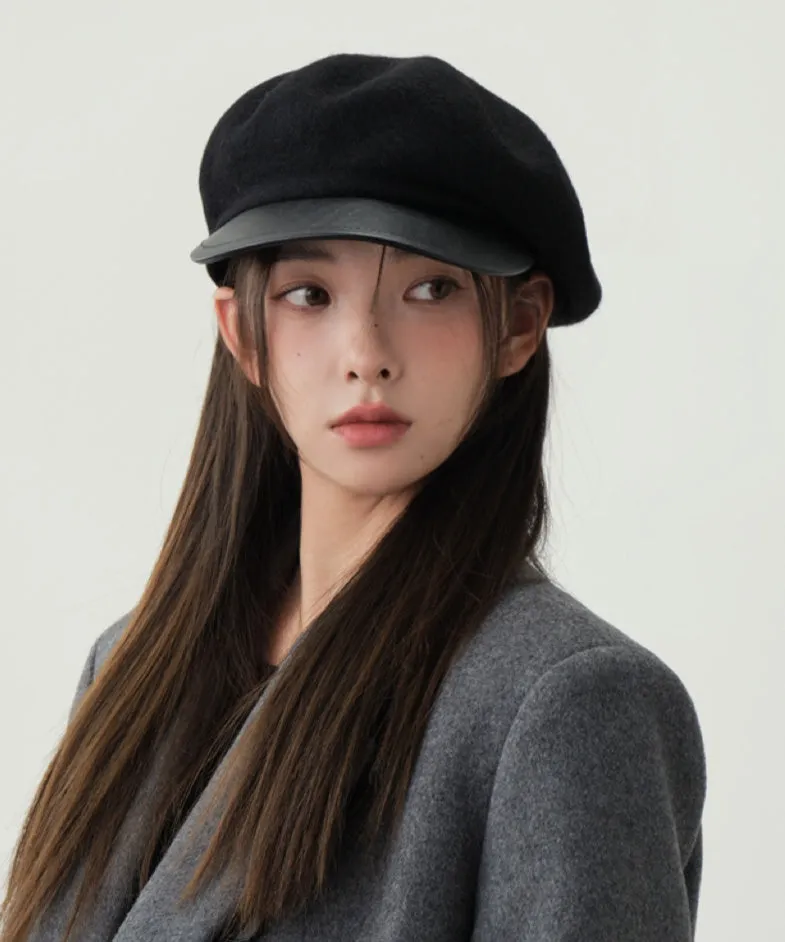 Stylish White Patchwork Solid Woolen Beret HatLY539