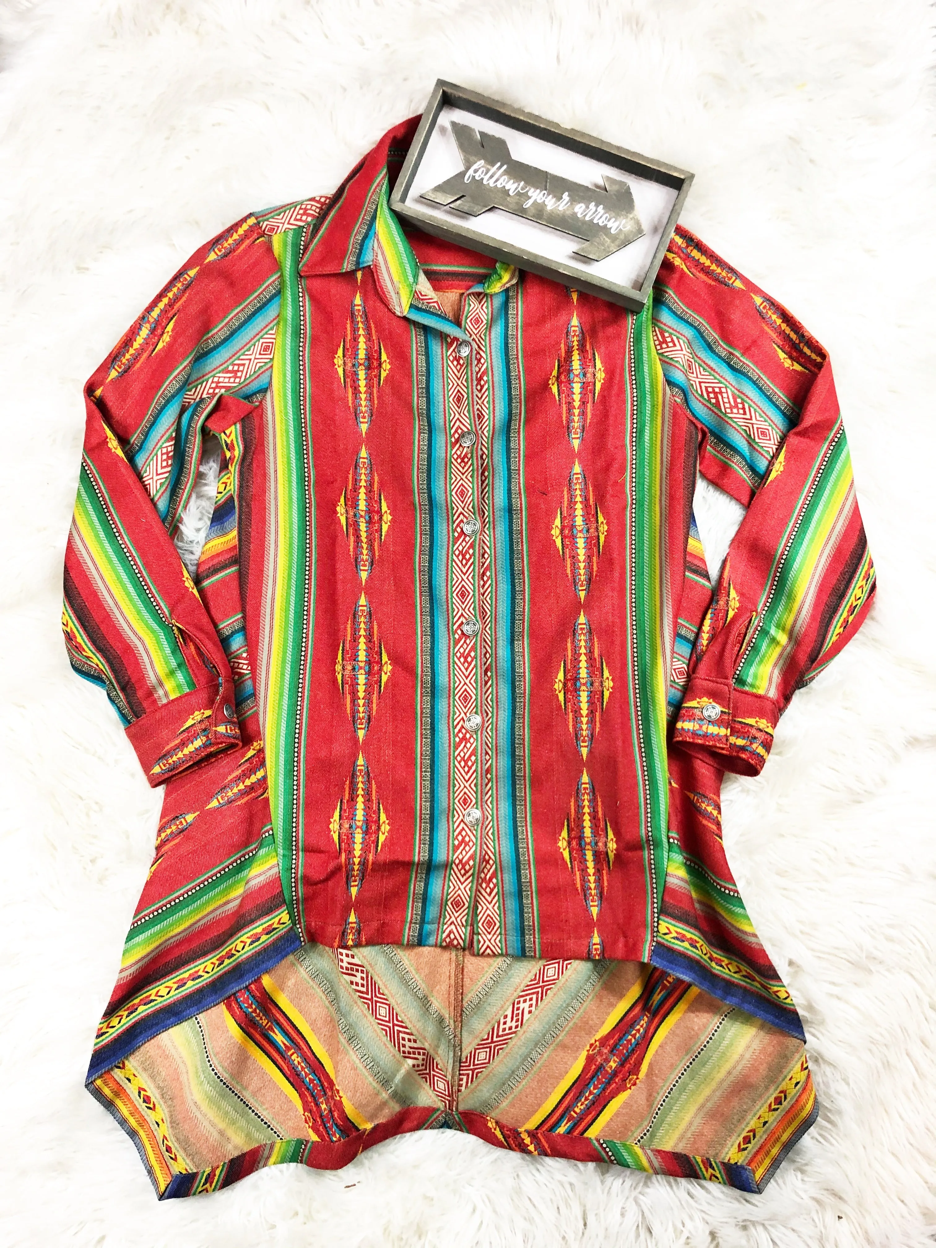 The Tammy Serape Button Down Top