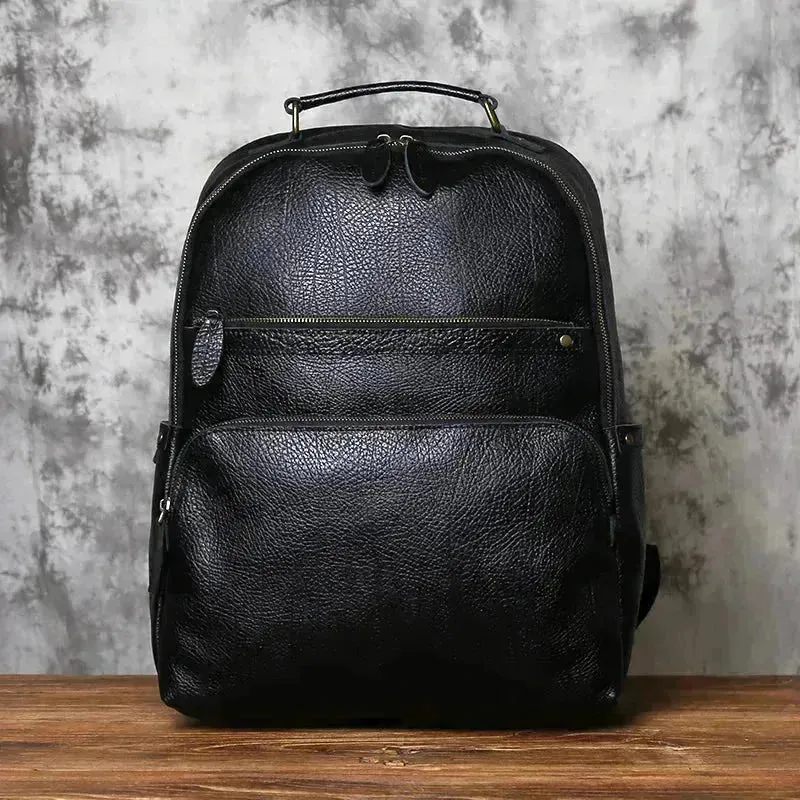 Timeless Vintage Leather Laptop Backpack for Men - Spacious & Stylish