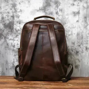 Timeless Vintage Leather Laptop Backpack for Men - Spacious & Stylish