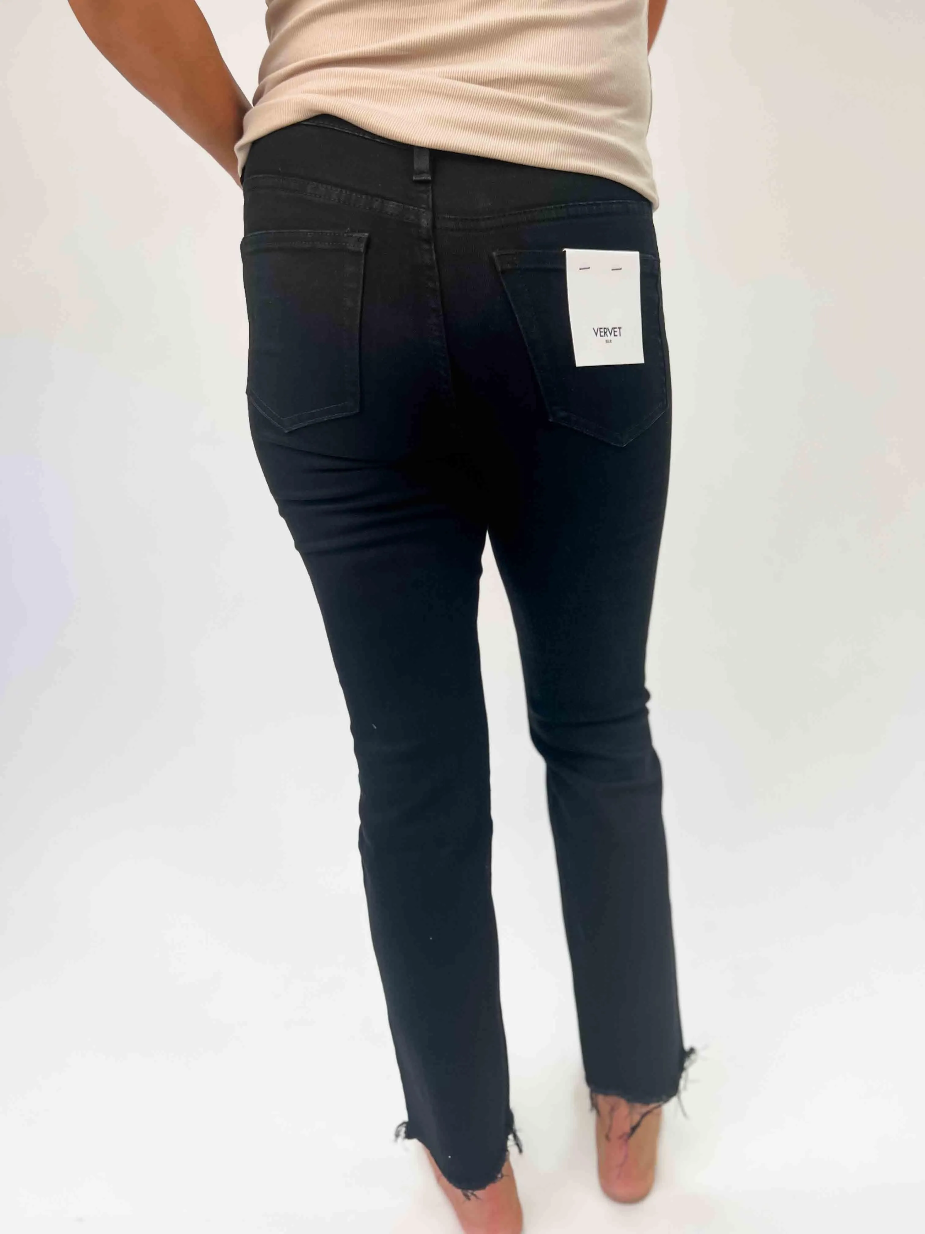 VERVET: JEANNE High Rise Crop Straight Jeans