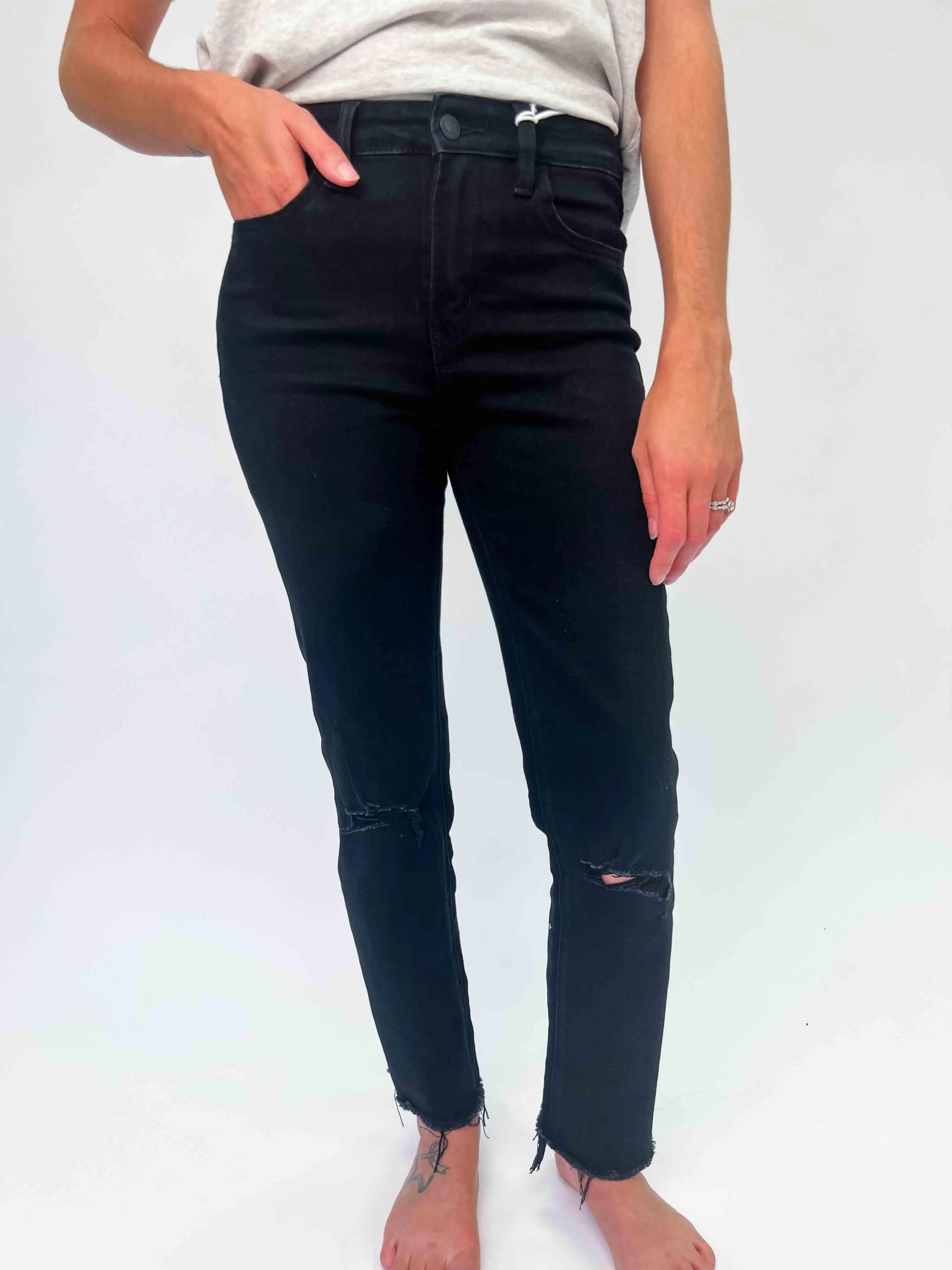 VERVET: JEANNE High Rise Crop Straight Jeans
