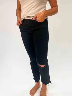 VERVET: JEANNE High Rise Crop Straight Jeans