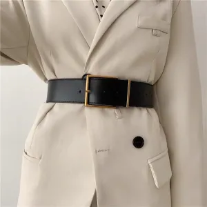 Waist Band With Wide Buckle Black Belt JLTHB0226