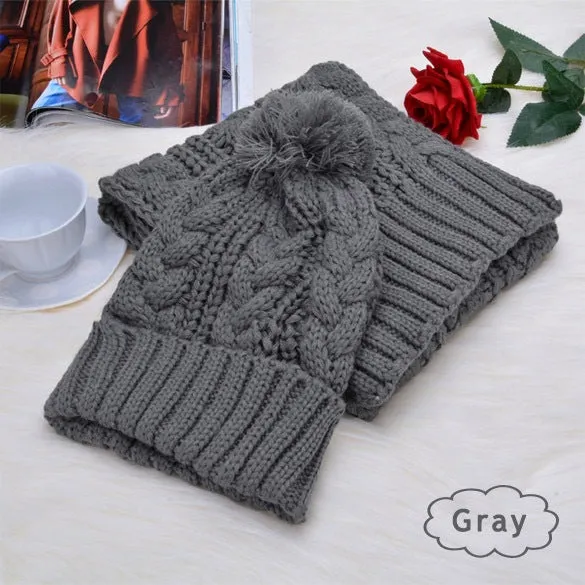 Warm Wool Scarf and Hat Set