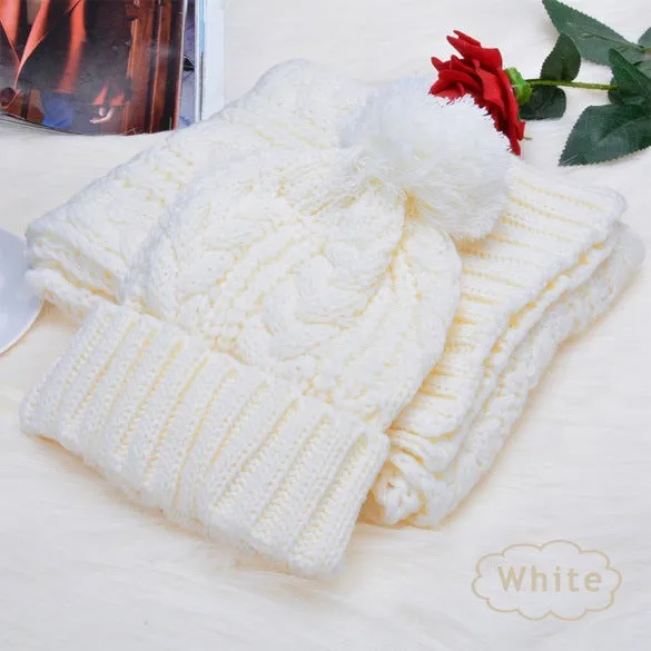 Warm Wool Scarf and Hat Set