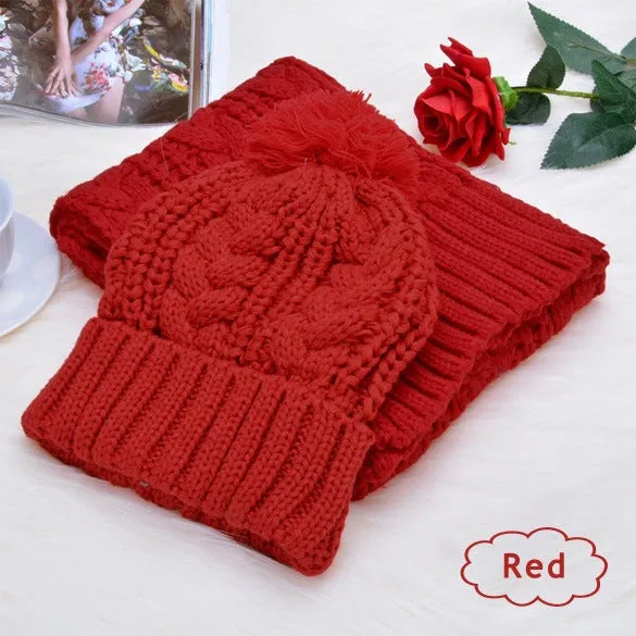 Warm Wool Scarf and Hat Set