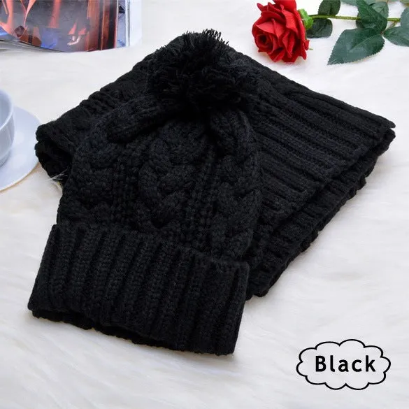 Warm Wool Scarf and Hat Set
