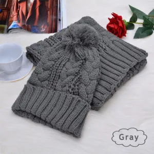 Warm Wool Scarf and Hat Set