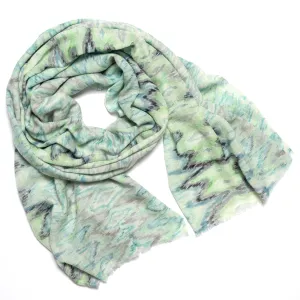 Wool Scarf- Flame in veridian
