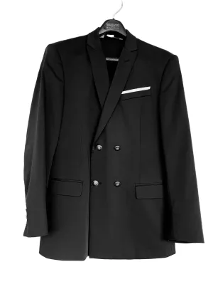 ZARA MAN black slim cut double breasted blazer w/ fooler pocket square, 40